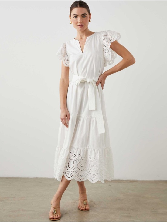 Rails Dresses & Skirts - Rails Gia Tiered White Midi Dress New!